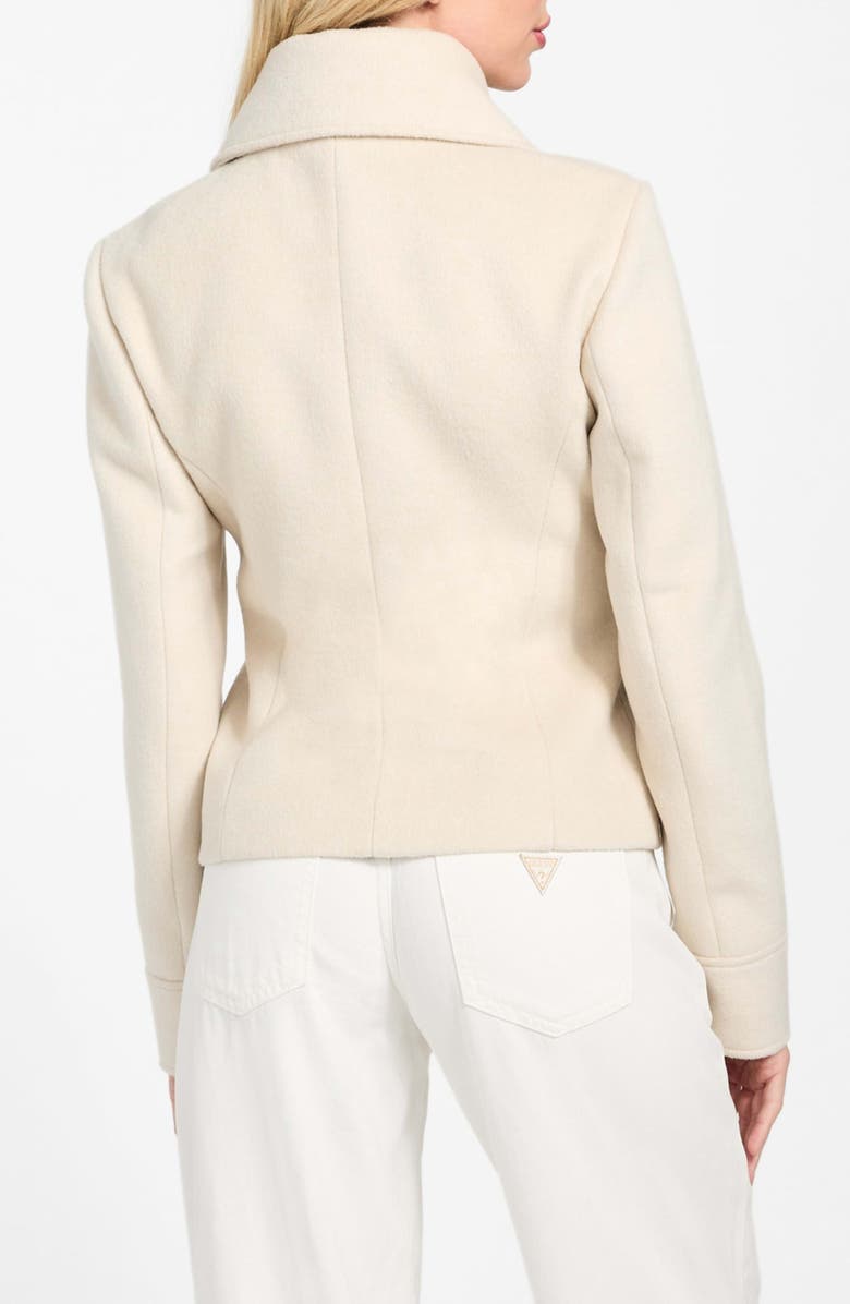 GUESS Melissa Crop Melton Peacoat, Alternate, color, Light Beige
