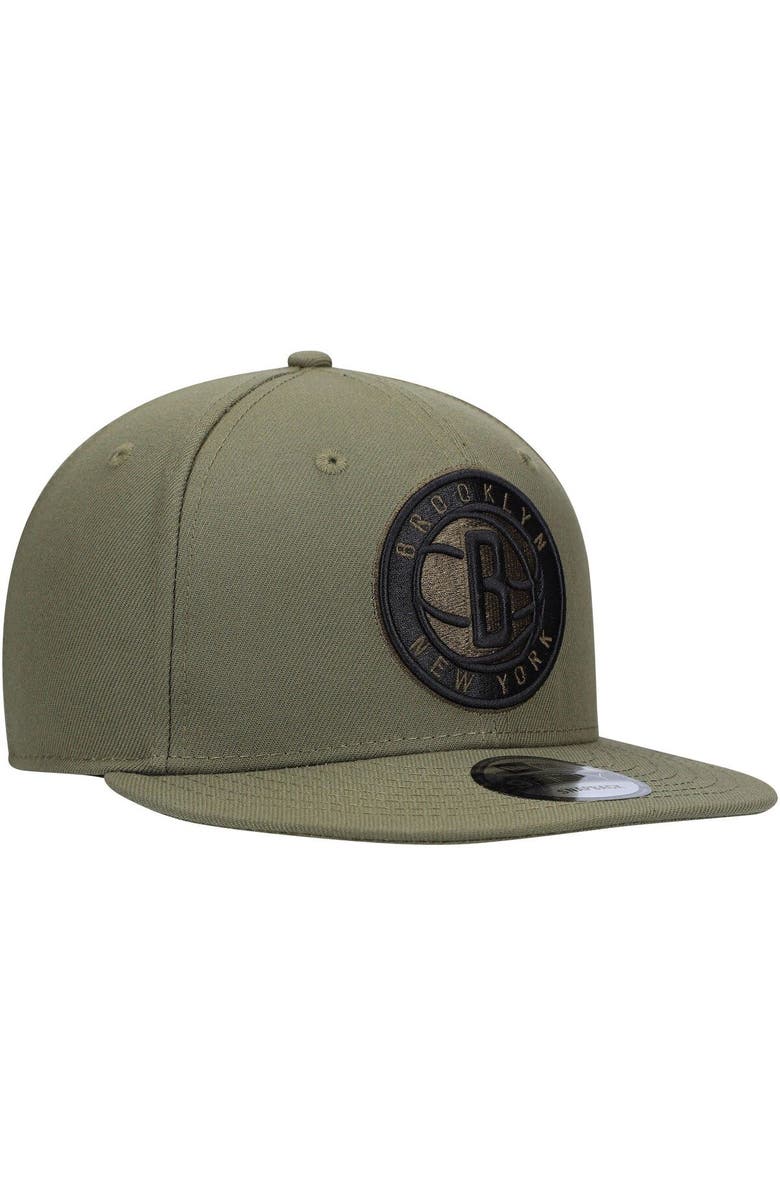 New Era Men's New Era Olive Brooklyn Nets 9FIFTY Snapback Hat, Alternate, color, 