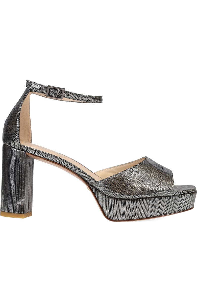 Pelle Moda Pearly Ankle Strap Platform Sandal, Alternate, color, Pewter