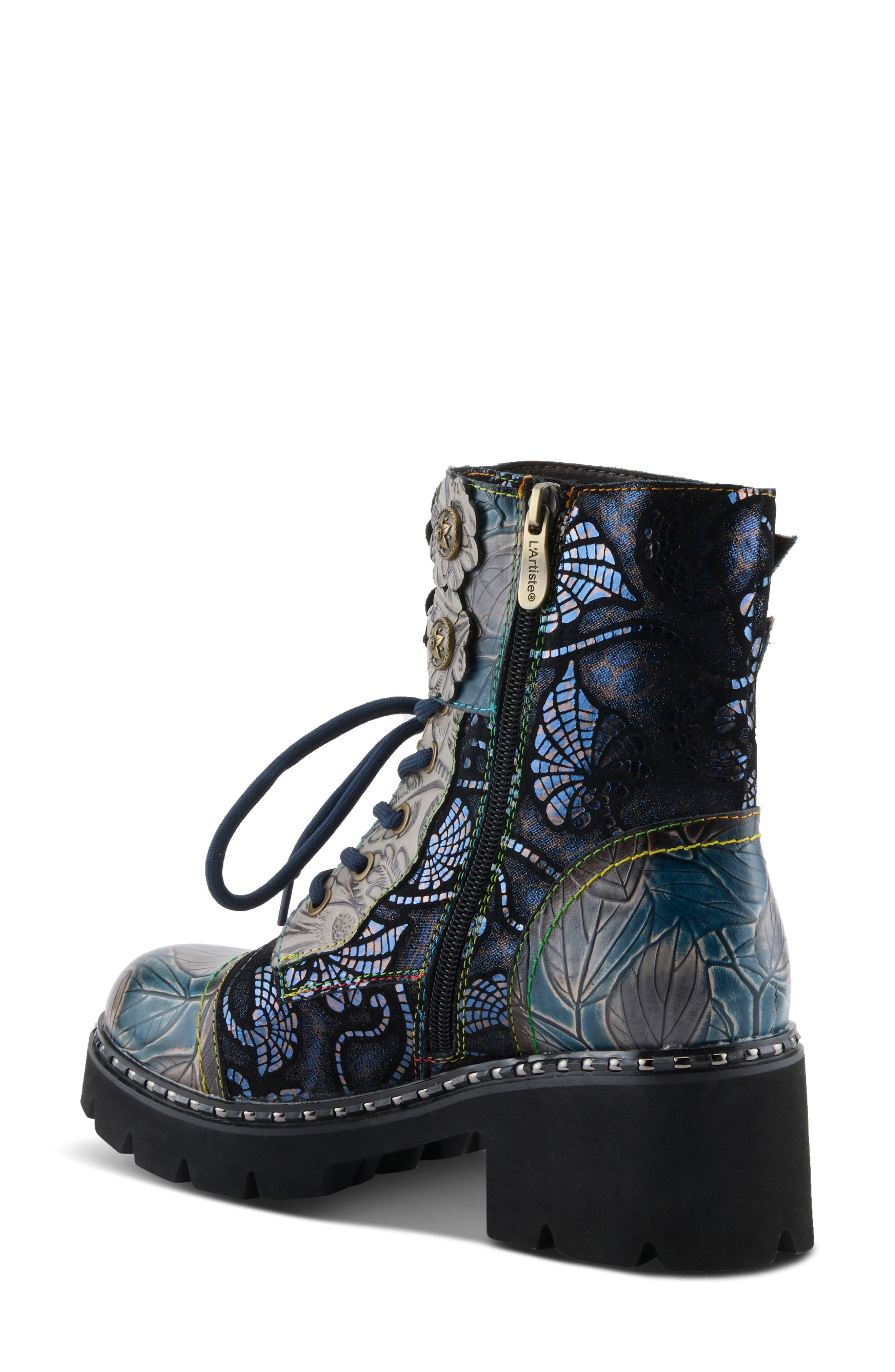 L'Artiste Limitless Cap Toe Bootie, Alternate, color, BLUE MULTI