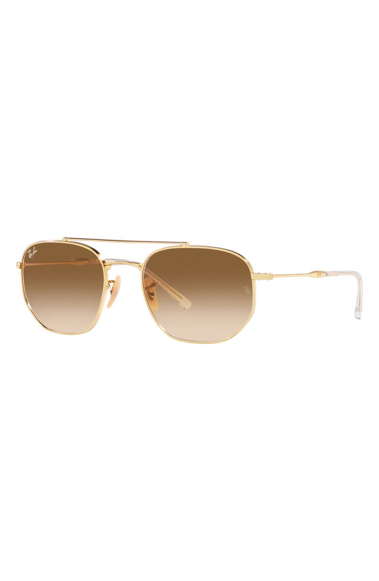 Ray-Ban 57mm Gradient Square Aviator Sunglasses, Alternate, color, Gold Flash