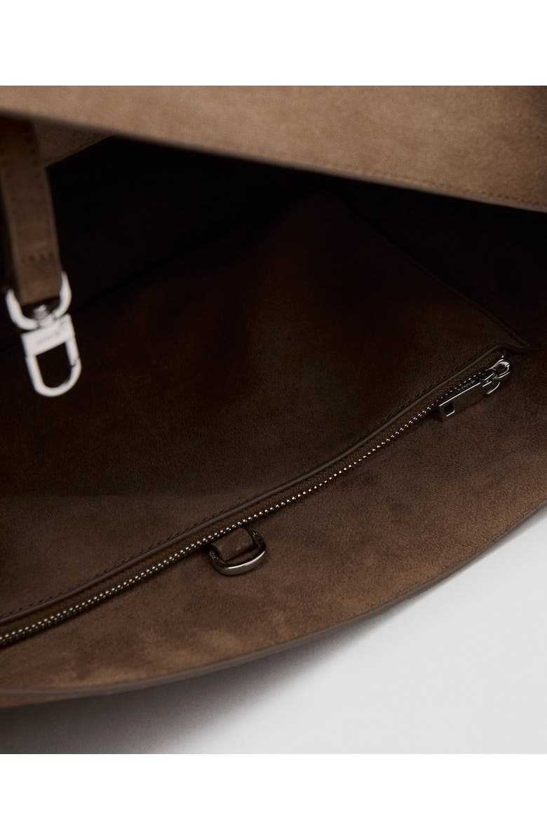 MANGO Suede Shopper Bag, Alternate, color, Medium Brown