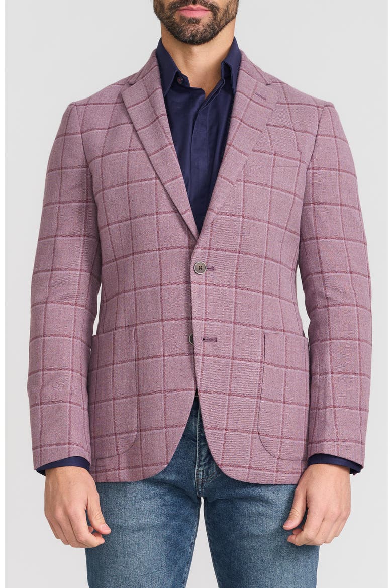 Windowpane Sport Coat, Main, color, LAVENDER