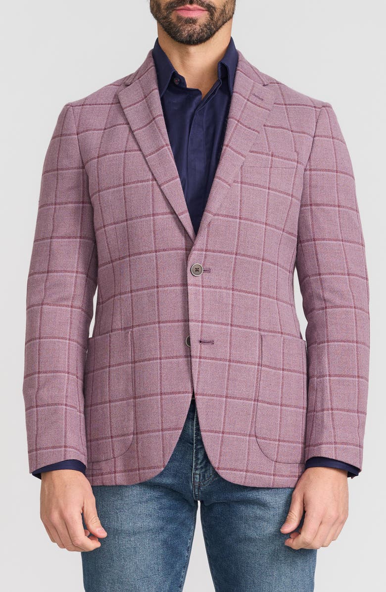 Ibiza Windowpane Sport Coat, Main, color, Lavender