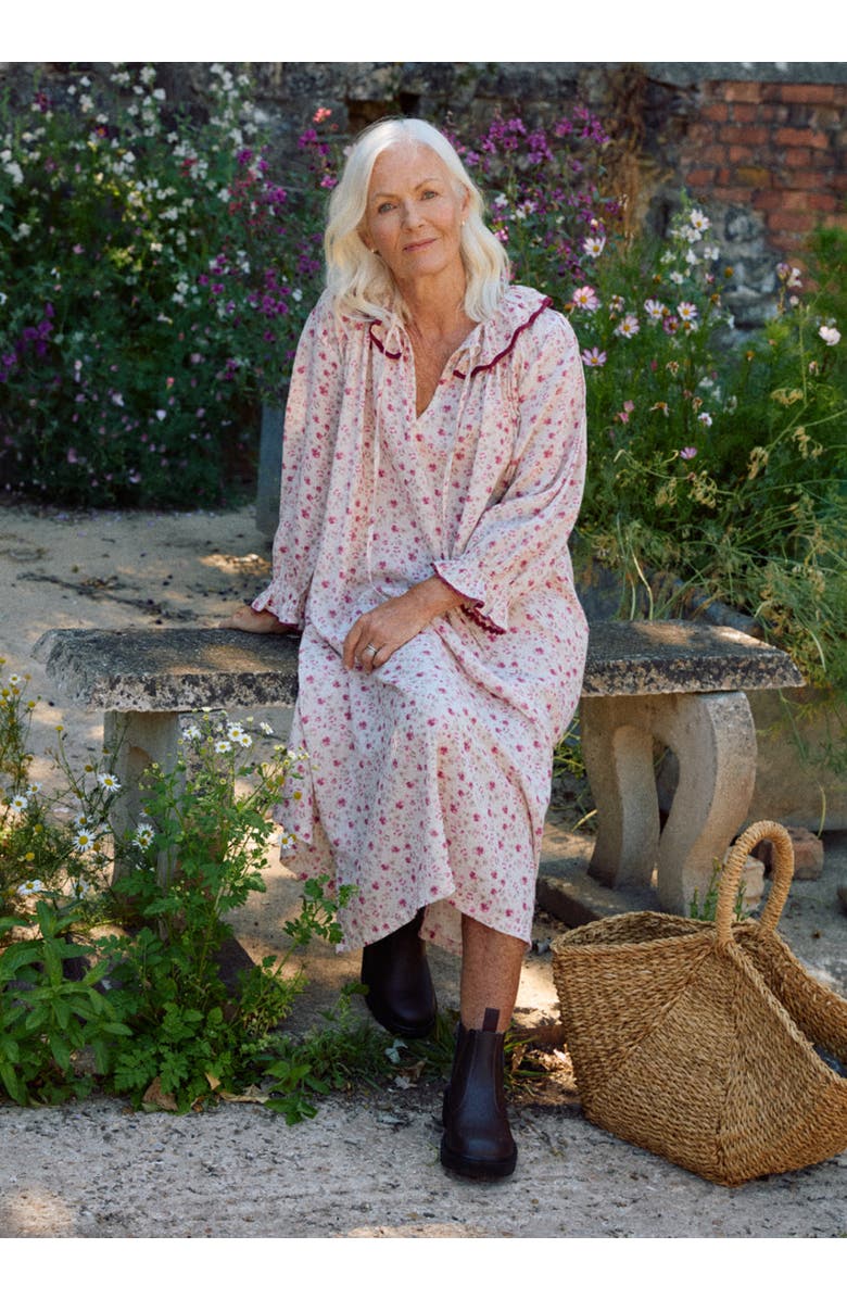 If Only If Carey Nightdress, Alternate, color, Damson Floral