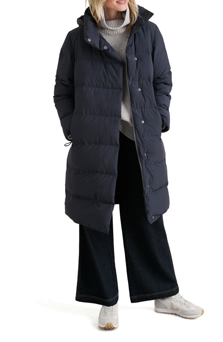 Seasalt Cornwall Holywell Bay Waterproof Puffer Coat, Main, color, Inkwell Blue