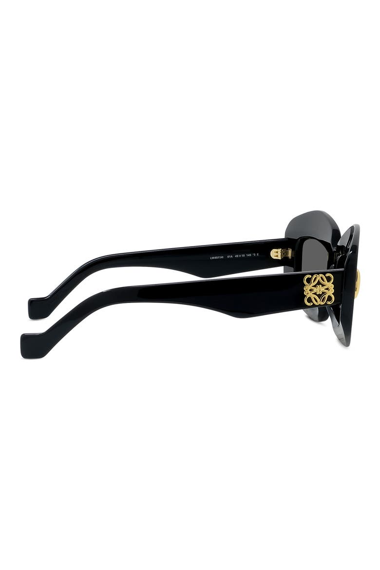 Silver Screen 49mm Rectangular Sunglasses, Alternate, color, BLACK