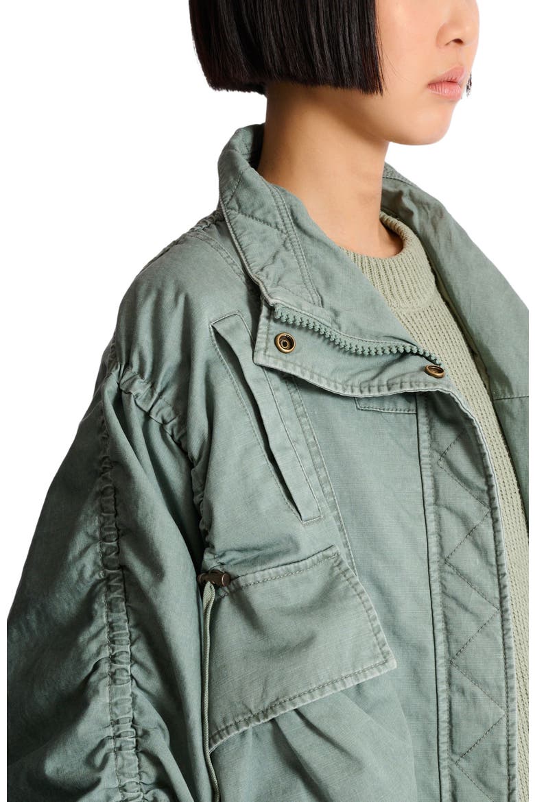 Cotton gabardine parka, Alternate, color, green