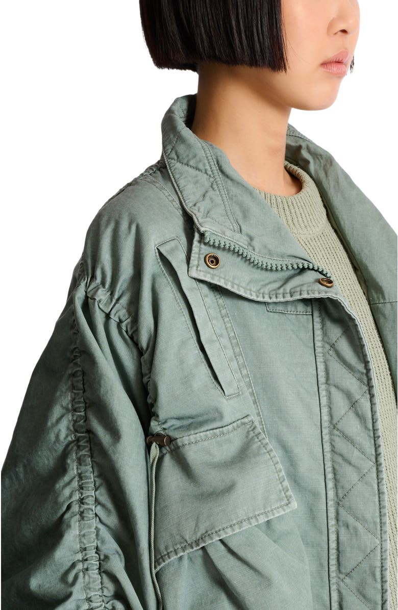 Balmain Cotton gabardine parka, Alternate, color, Green