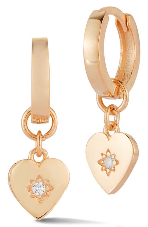 Heart Huggie Hoop Earrings
