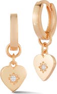 SPHERA MILANO Heart Huggie Hoop Earrings