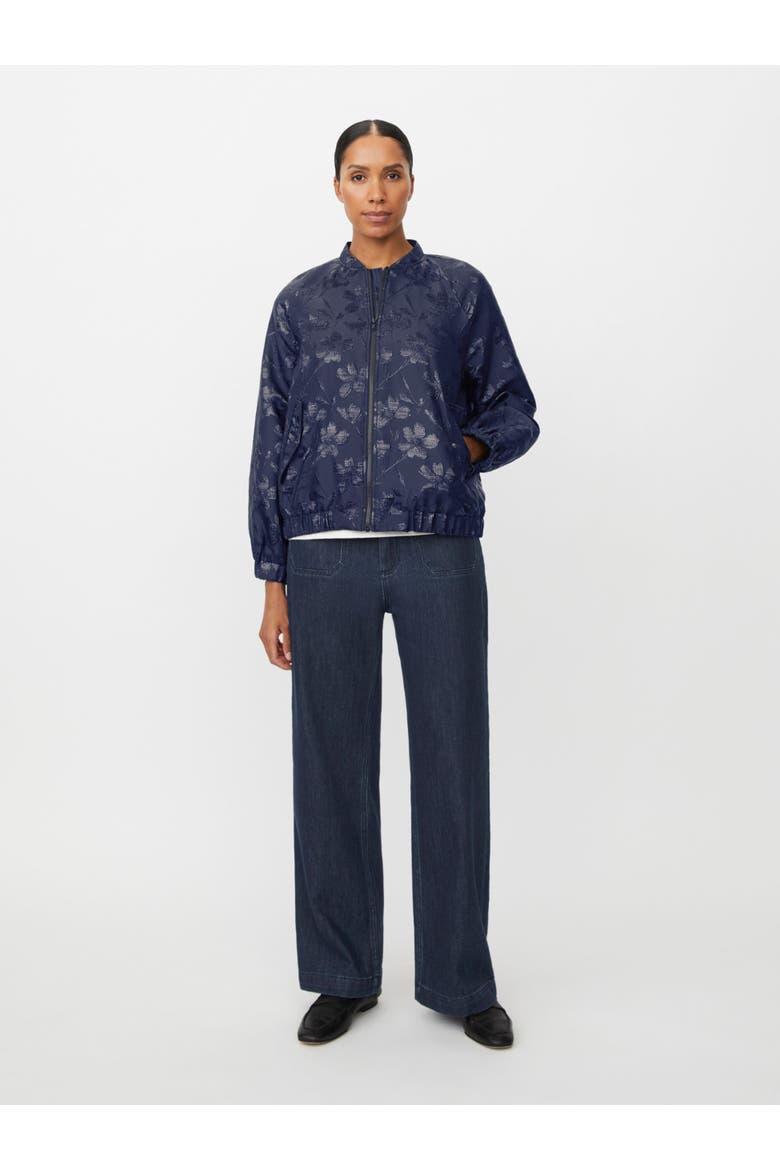 MaJossana Jacquard Bomber Jacket, Alternate, color, Navy Blazer