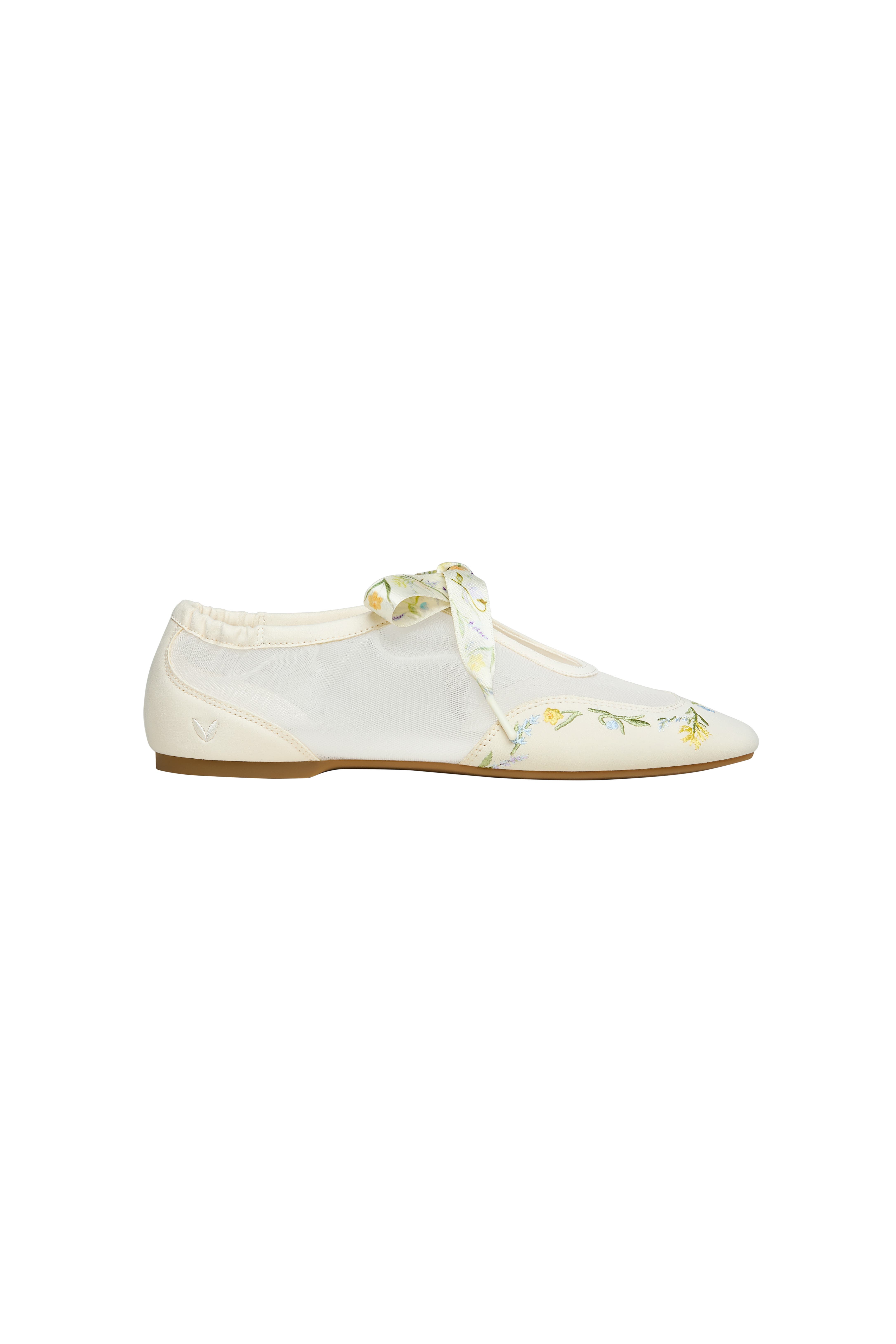 Ciara Square-Toe Organza Sneakerinas, Alternate, color, CREAM-FRENCH FLORAL EMB