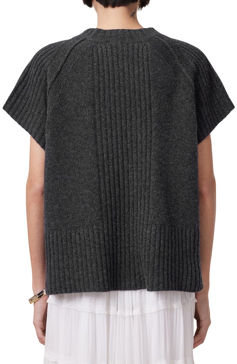 AllSaints Anthe Merino Wool Short Sleeve Sweater, Alternate, color, 