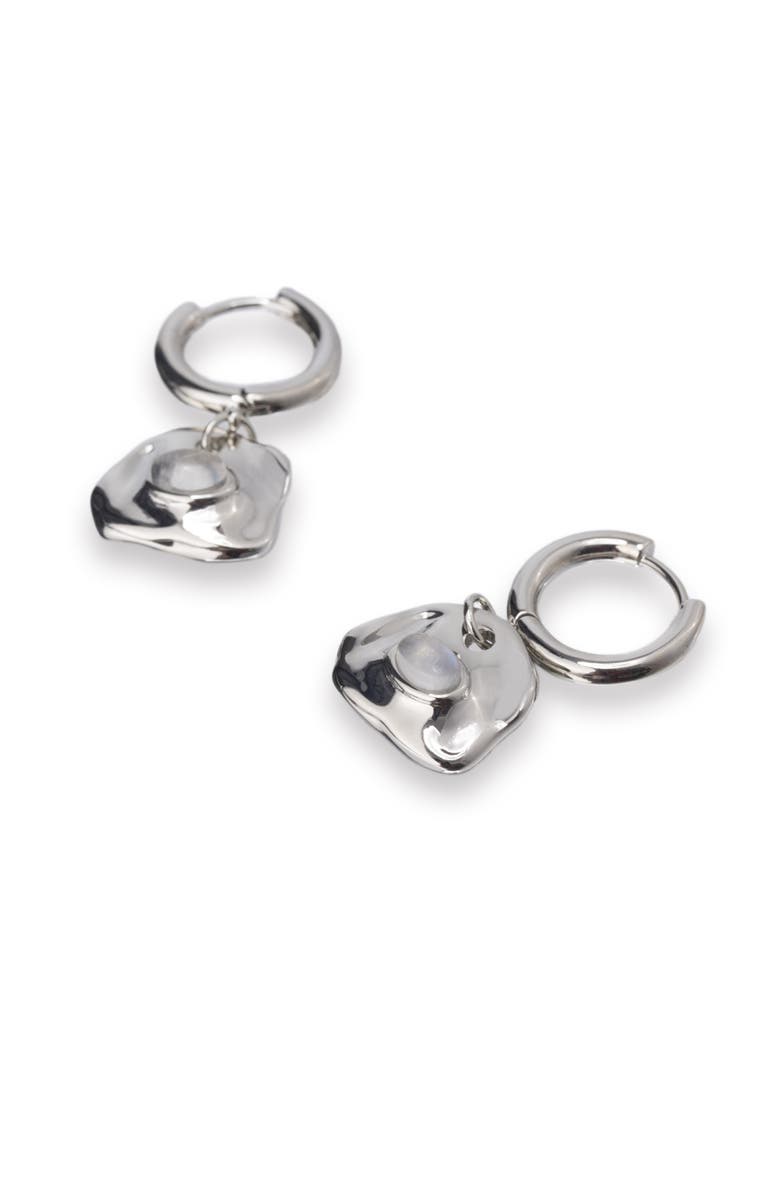 Classicharms Aria Gemstone Hoop Drop Earrings, Main, color, Silver/Translucent White