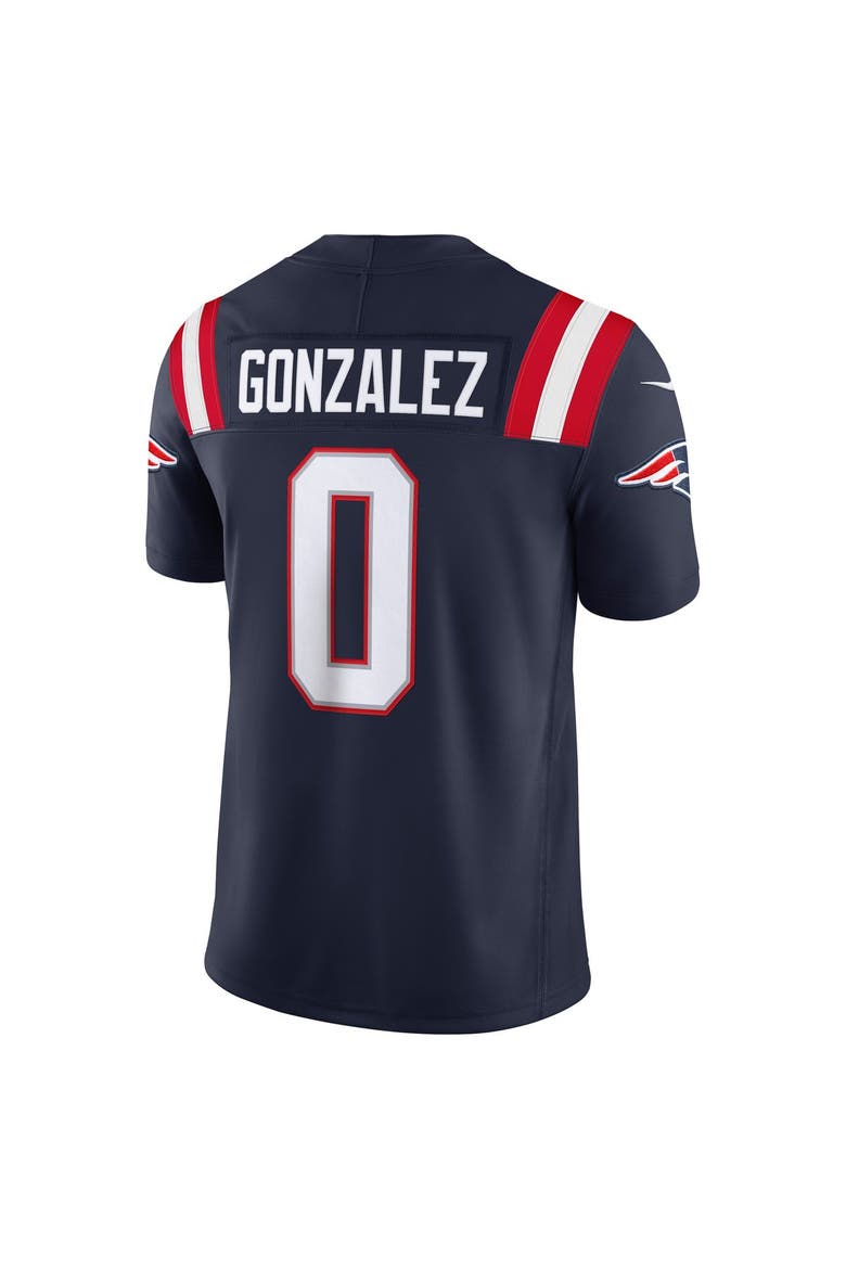 Men's Nike Christian Gonzalez Navy New England Patriots Team Vapor F.U.S.E. Stitched Limited Jersey, Alternate, color, Navy