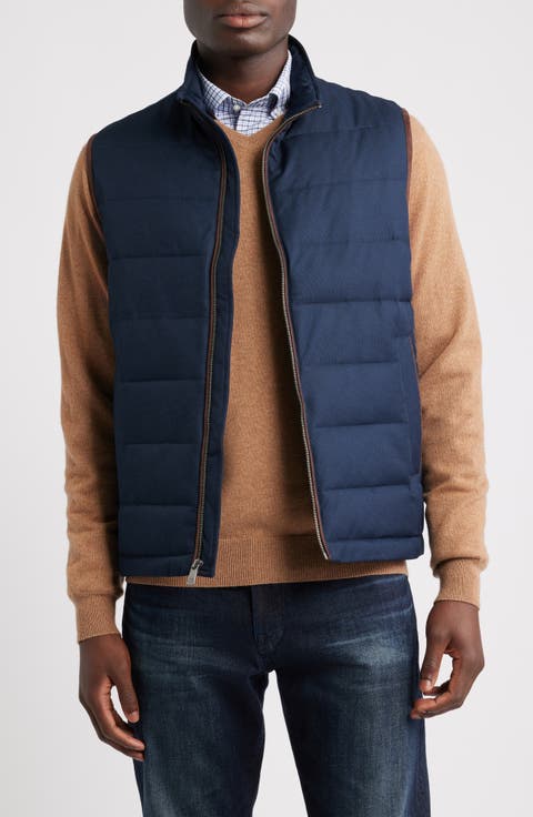 Sully Faux Leather Trim Quilted Vest