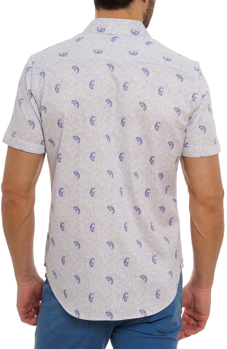 Robert Graham Belmond Short Sleeve Shirt, Alternate, color, White