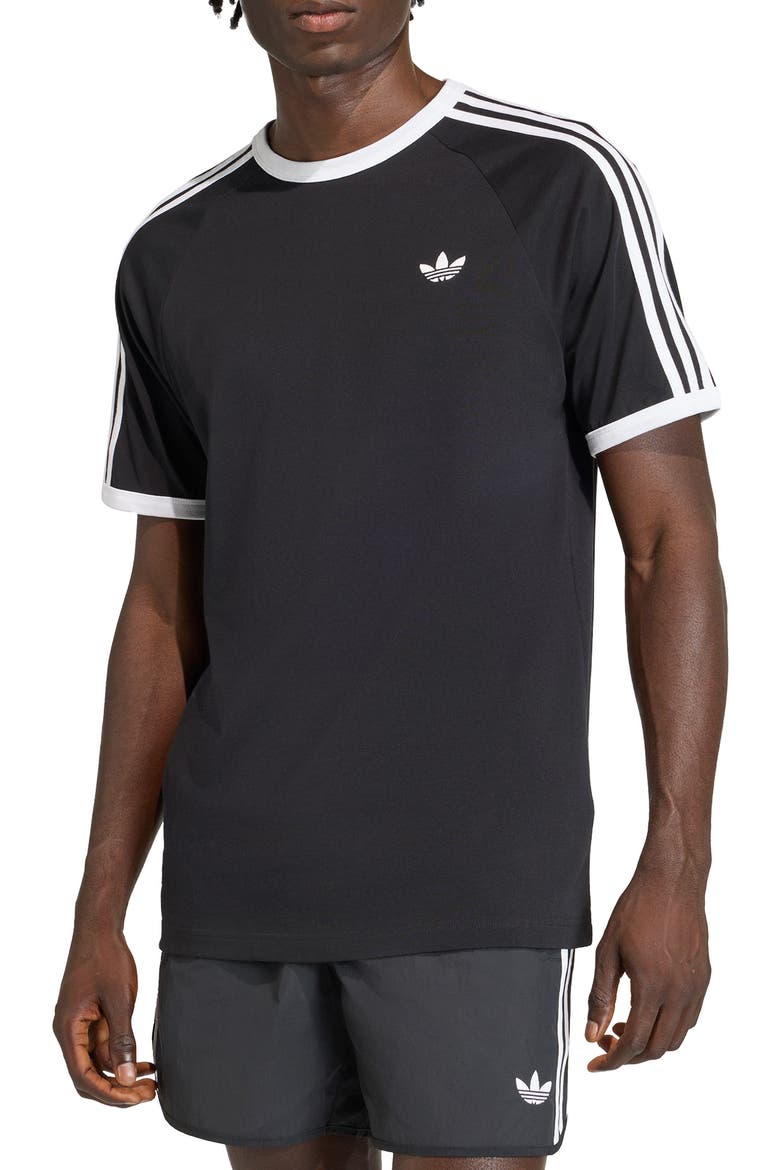 3-Stripes Cotton T-Shirt, Main, color, BLACK