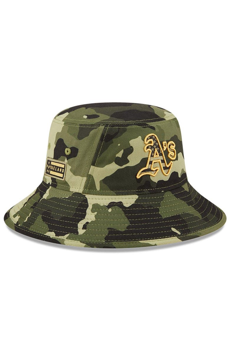 Men's New Era Camo Oakland Athletics 2022 Armed Forces Day Bucket Hat, Main, color, Camo