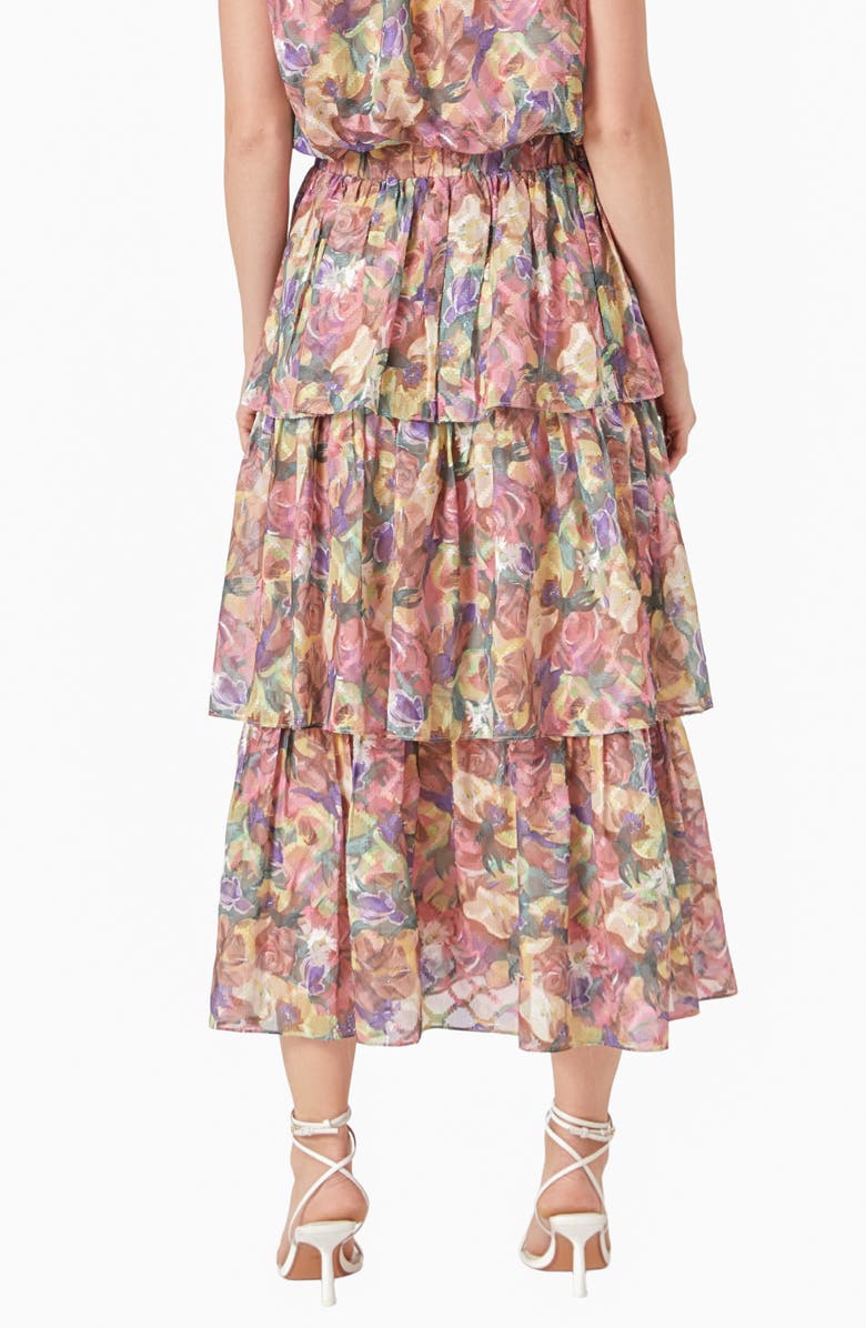 Endless Rose Floral Tiered Maxi Skirt, Alternate, color, 