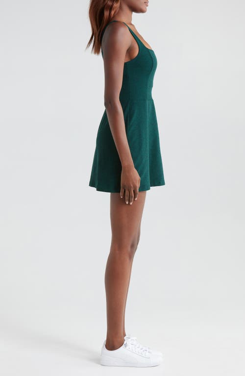 Shop Beyond Yoga Court Appeal Space Dye Active Minidress In Dark Spruce Green