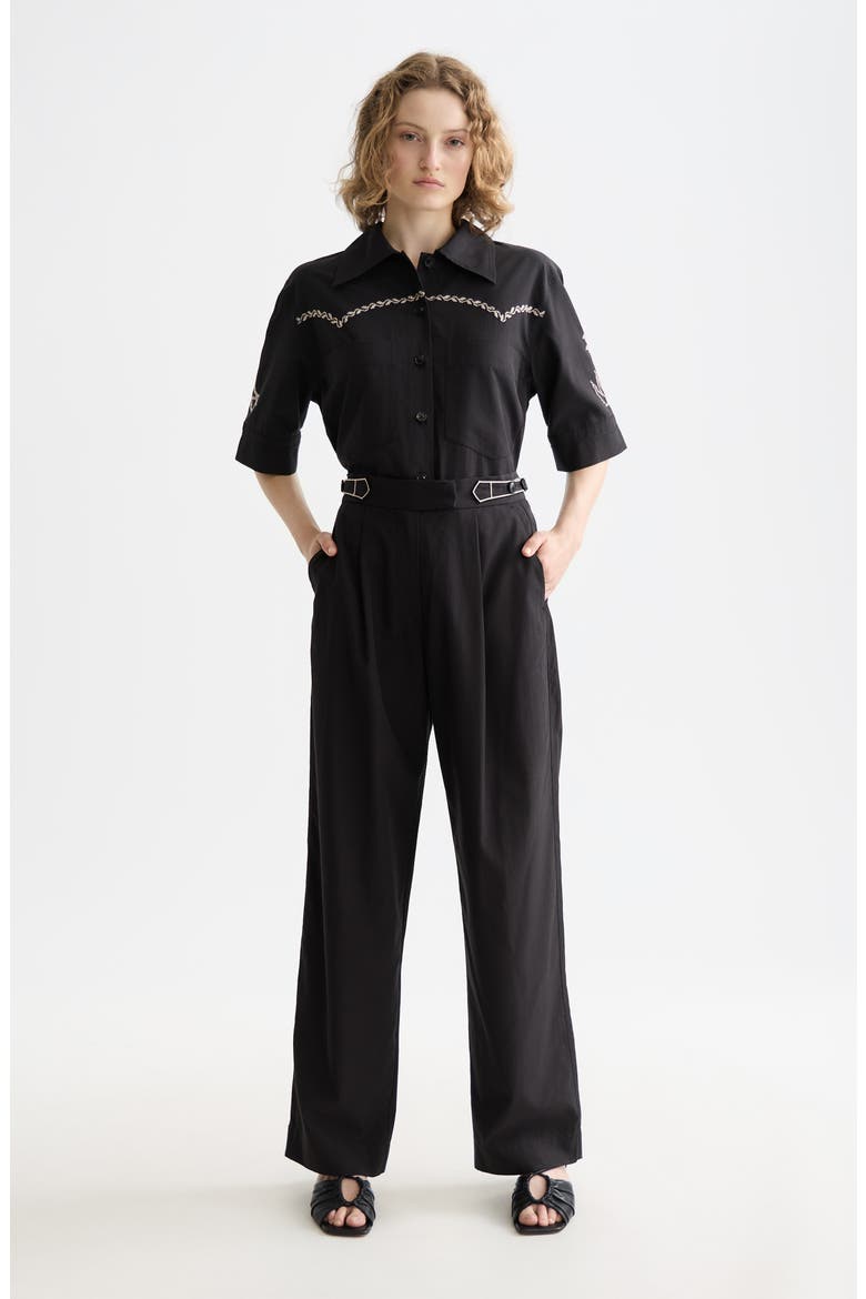 Quinn Wide Leg Pants, Alternate, color, METEORITE