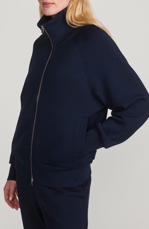 Tyde Mixed Media Zip Front Sweatshirt