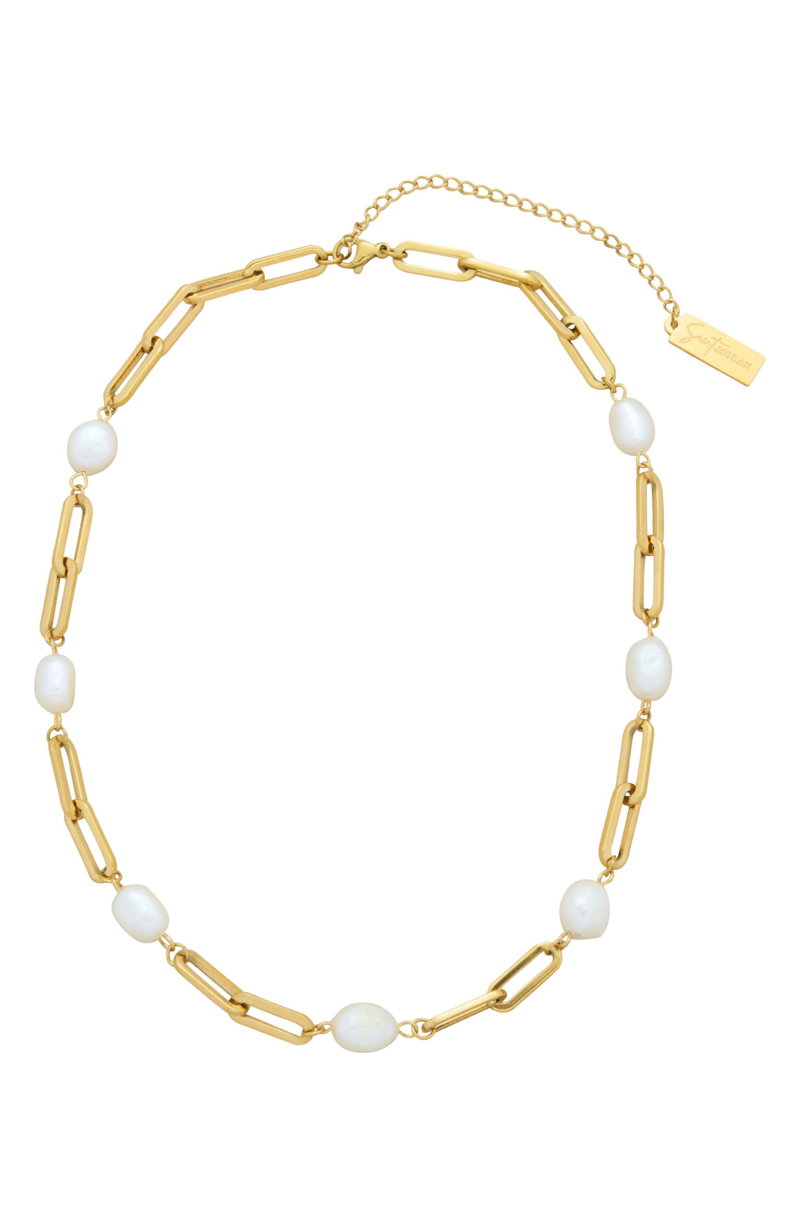 st. Moran Freshwater Pearl Station Necklace