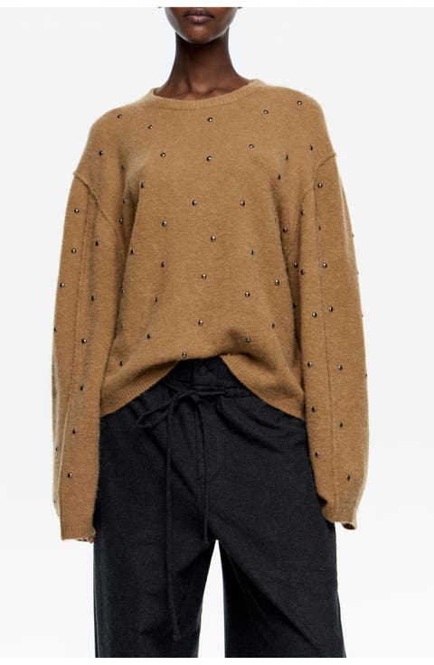 Boxy Sweater With Rivets