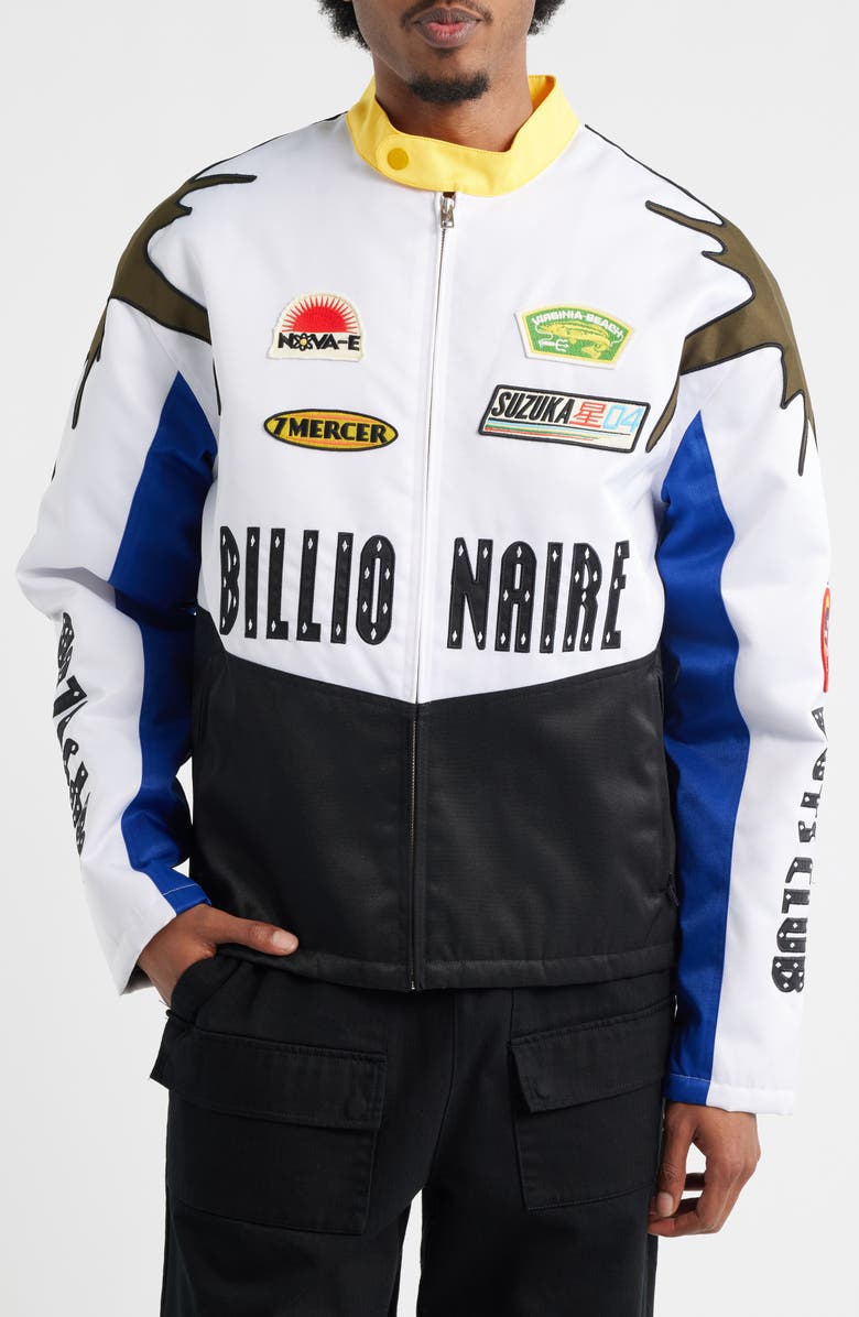 Billionaire Boys Club Mercer Motorcycle Jacket, Alternate, color, White