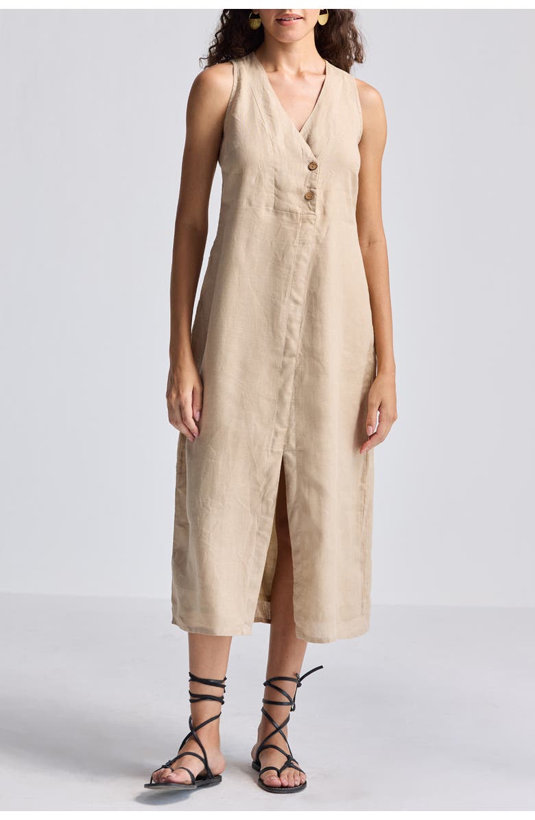 Reistor Straight Dress with Front Slit, Main, color, Neutral Beige