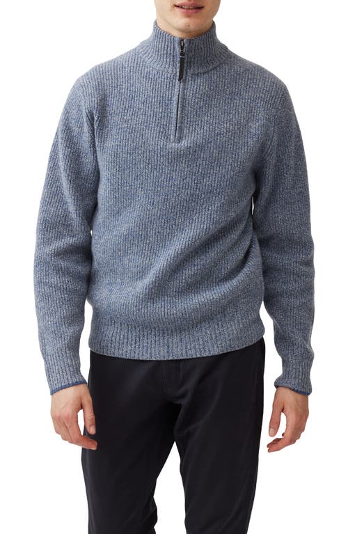 Rodd & Gunn Robbies Road Quarter Zip Sweater in Surf 