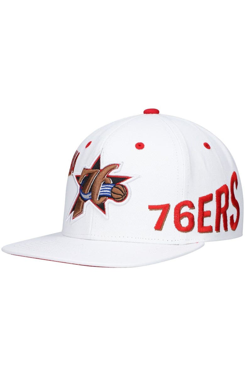 Mitchell & Ness Men's Mitchell & Ness x Lids White Philadelphia 76ers Hardwood Classics Reppin Retro Snapback Hat, Alternate, color, 