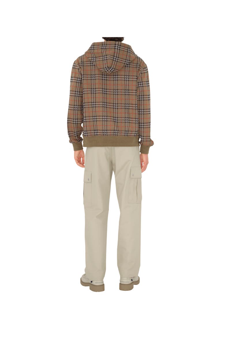 Burberry Check Cotton Blend Zip Hoodie, Alternate, color, 