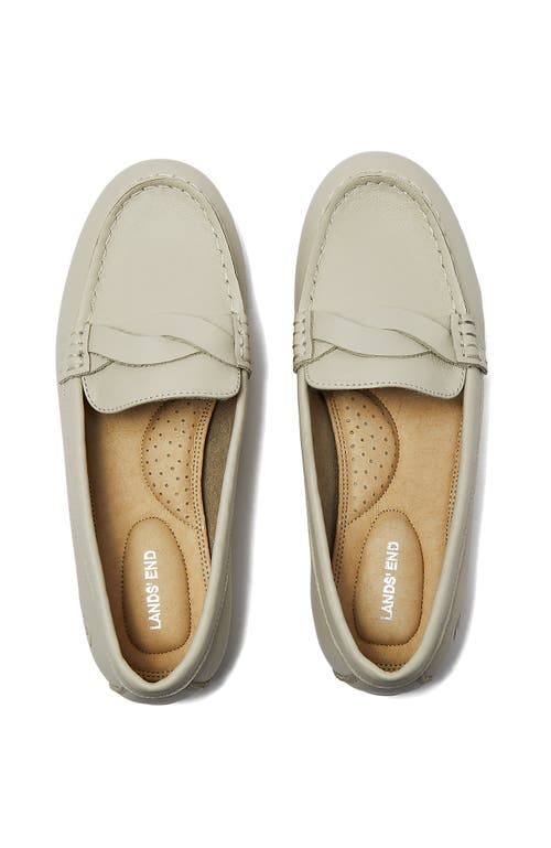 Lands' End Comfort Leather Slip On Loafer Shoes In Washed Sand