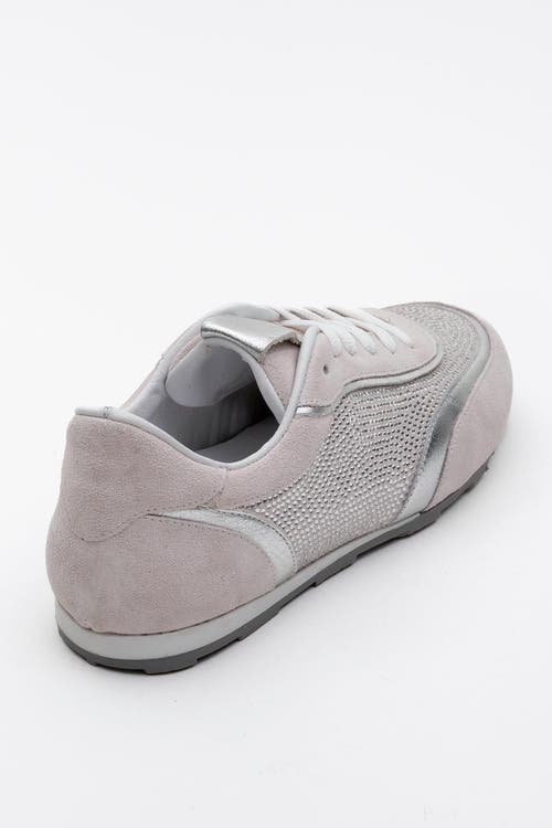 Forever & Always Shoes Bonia Rhinestone Suede Leather Sneakers In Pink Suede Leather