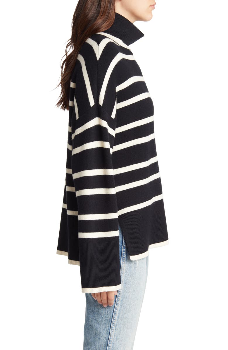 VERO MODA Samba Strips Turtleneck Sweater, Alternate, color, 