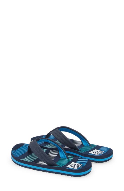 Reef Kids' Ahi Flip Flop In Deep Sea Stripes