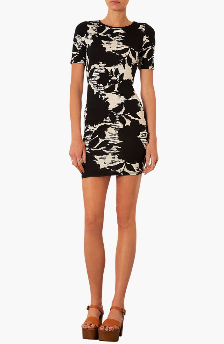 Topshop Floral Print T-Shirt Dress, Main, color,