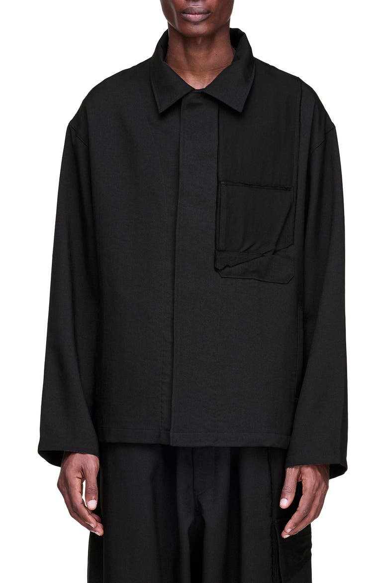 Twill Utility Jacket, Main, color, BLACK