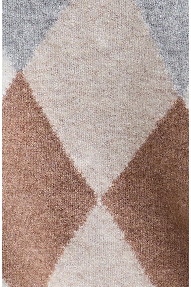 Silvia Diamond Jacquard Wool Blend Cardigan, Alternate, color, IVORY MULTI