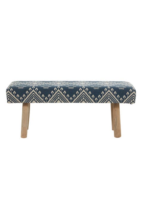 Blue Wood Bench