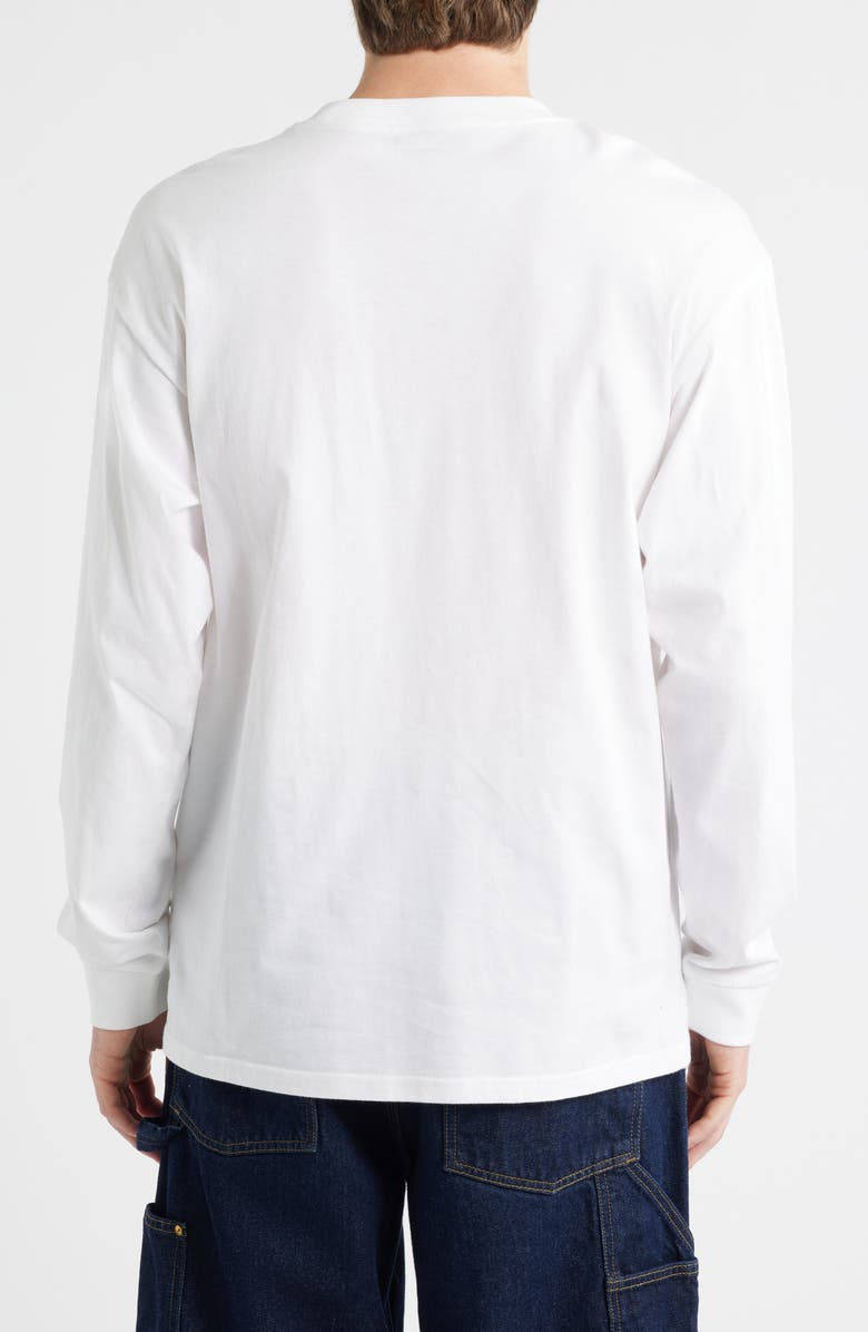 Carhartt Work In Progress Pocket Heart Long Sleeve Cotton T-Shirt, Alternate, color, White / Red