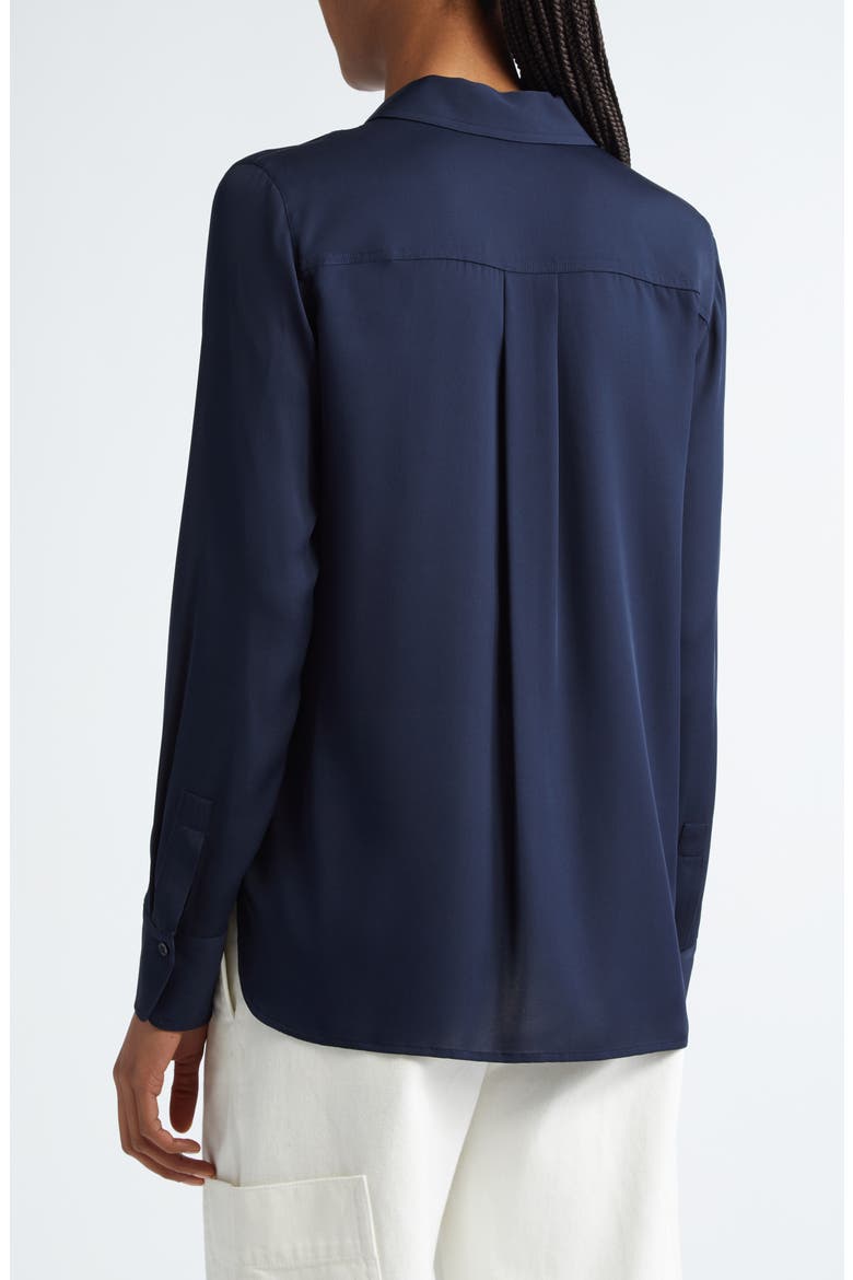 Slim Silk Blouse, Alternate, color, COASTAL