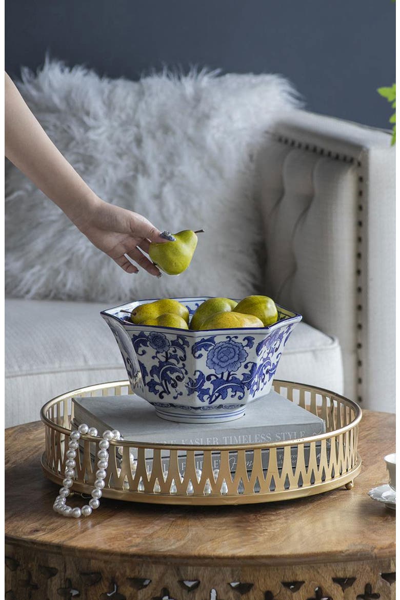 Decorative Porcelain Bowl, Alternate, color, BLUE