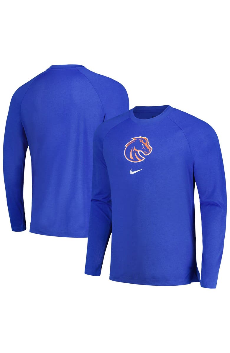 Nike Men's Nike  Royal Boise State Broncos Basketball Spotlight Raglan Performance Long Sleeve T-Shirt, Alternate, color, 
