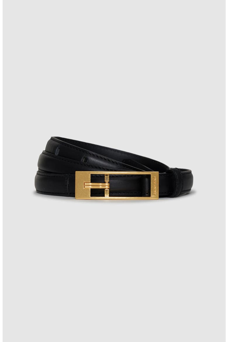 Double Elly Belt Smooth Leather, Alternate, color, Black