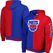 Mitchell & Ness Men's Mitchell & Ness Royal/Red New Jersey Nets Hardwood Classics Split Pullover Hoodie