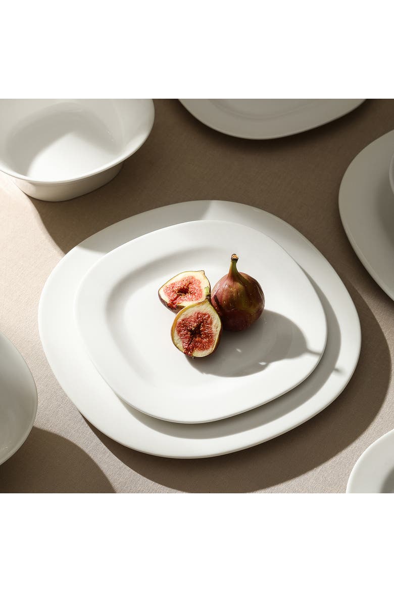 Quadro Porcelain 4-Piece Dinner Plate Set, Alternate, color, White